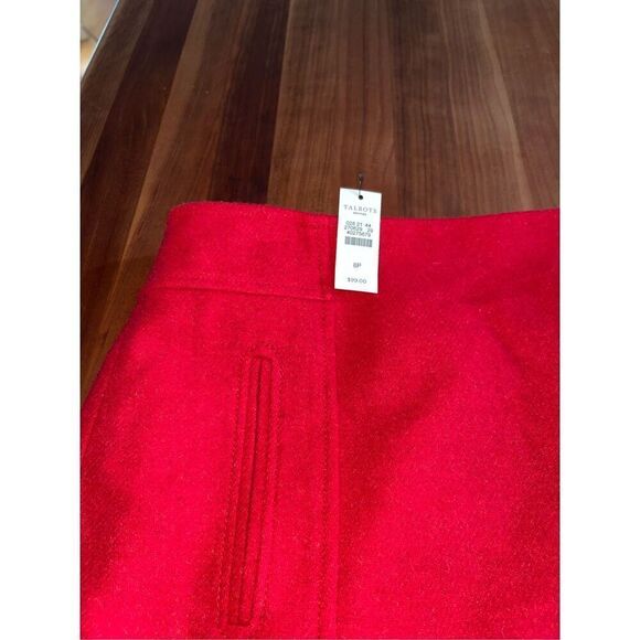 Talbots NWT Red Wool Blend Skirt 8P $99 - Picture 2 of 5